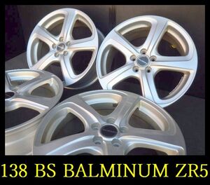 【138】T3111273 ▲BS BALMINUM ZR5▲17x7J 5穴 PCD100 +53 4本　プリウス レガシィ インプレッサなど