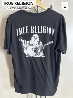 TRUE RELIGION - BUDDHA バックプリントTee 黒×白 L