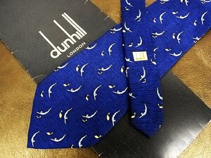 ♪vr0226♪良品♪【dunhill】ダンヒル【人 水泳 魚 フィッシュ 柄】ネクタイ