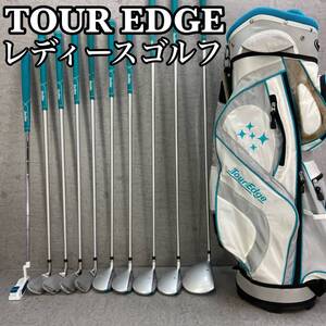 LADY　EDGE レディエッジ　TOUR　EDGE　ツアーエッジ　レディースゴルフ10本セット　カーボン　右利き用　キャディバッグ　初心者おすすめ