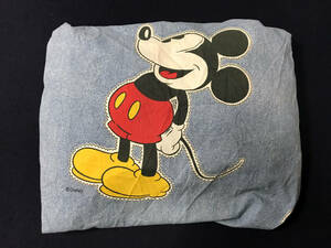 Disney ★ 90sUSA製 ディズニーオフィシャル【MICKEY】ミッキーマウス ベットシーツ size 100x180x25 ★ ビンテージ リメイク生地