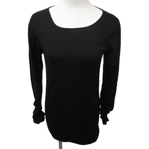 ダナキャランニューヨーク DKNY カットソー Tシャツ 袖ギャザー 長袖 黒 ブラック Sサイズ 0217 レディース