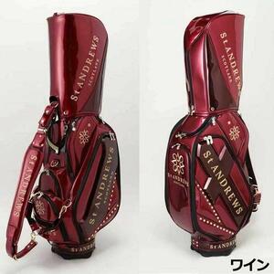 セントアンドリュース 042-3980301 WINE ワイン(070) エナメルキャディーバッグ 9.5型 5.7kg 46インチ対応 St.ANDREWS 即納