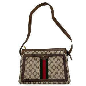 【極美品】GUCCI　グッチ　オールドグッチ　523354　GGスプリーム　ショルダーバッグ　スクエア　メンズ　レディース