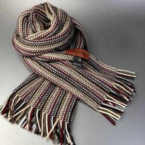 超高級ハイエンドモデル!!【ミッソーニ MISSONI】得意のメランジ編み!!ウールニットマフラー■イタリア製■メンズ■ビジネスカジュアル■