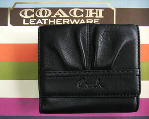 998新品★COACH コーチ★本革デザイン財布 F42811★BLACK 黒★WOMENS