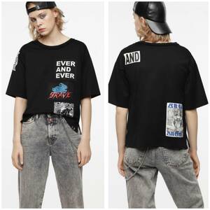 定価：19,580円 ☆ DIESEL ☆ T-JACKY. Tシャツ / パッチ 刺繍 / リング / ロック調 / クール / 黒 / ブラック / 半袖 / ディーゼル 