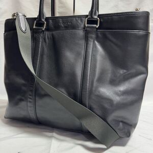 極美品 A4 COACH コーチ トートバッグ メトロポリタン ショルダーバッグ レザー 本革 ビジネスバッグ 肩掛け 大容量 ブラック 黒 メンズ 