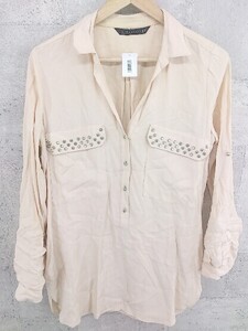 ◇ ZARA WOMAN ザラ ウーマン 長袖 シャツ USA M MEX 28 ベージュ *