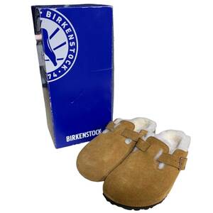 ◆未使用品◆ビルケンシュトック BIRKENSTOCK ボストン シアリング スエード レザー ボア クロッグサンダル ムートン ミンク 36 Q72397NC