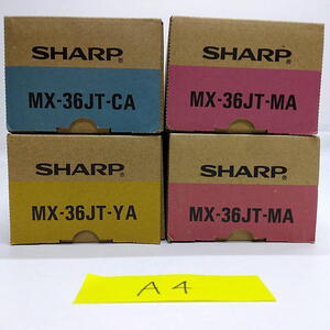 A-4【新品・ヤケ・ベタ・箱傷みあり】シャープ　SHARP　MX-36JT　CA/MA/YA　トナー　3色4本セット　シアン/マゼンタ/イエロー　純正