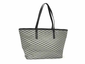 1円 ■美品■ MICHAEL KORS マイケルコース MK柄 PVC ハンドバッグ トートバッグ ショルダー 肩掛けかばん レディース グレー系 GA0214