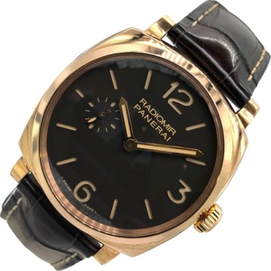 パネライ PANERAI ラジオミール 1940 オロロッソ PAM00513 ブラウン×ゴールド K18PG/クロコダイルレザー 腕時計 メンズ 中古