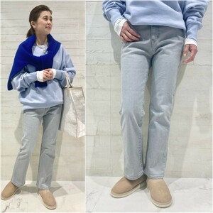 2022AW★美品★Spick & Span ストレッチデニムストレートパンツ 定価13,200円 グレー スピック&スパン ジーパン 春 夏 秋 冬