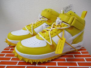 新品★Off-White×Nike Air Force 1 Mid SP LTHR White and Varsity Maize★オフホワイト×ナイキ エアフォース1 ミッド DR0500-101 29.0cm