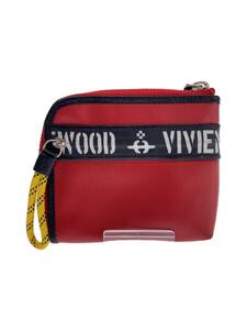 Vivienne Westwood◆2つ折り財布/L字/ファスナー/イエローロープ/ストラップ/ロゴ/RED/メンズ