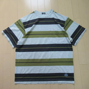 ★即決送込★ L 80s STUSSY 良品 初期 OZ製 T-shirt Tee 半袖 old oldstussy オールドステューシー ボーダー クラウン m l xl 90s