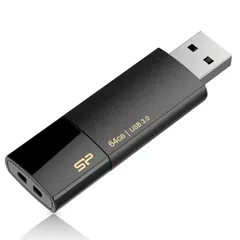 シリコンパワー USBメモリ 64GB USB3.0 スライド式 Blaze B05 ブラック SP064GBUF3B05V1K