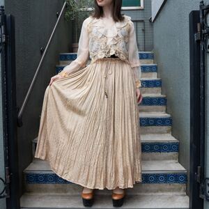 USA VINTAGE EMBROIDERY JACQUARD DESIGN LONG SKIRT/アメリカ古着ジャガード刺繍デザインロングスカート