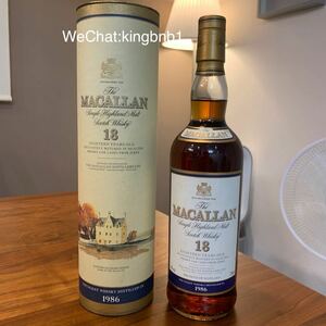 美品　マッカラン 18年 1986年 750ml 箱付 旧ボトル スコッチウイスキー MACALLAN 18 years old 未開封