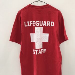 EI1871 実物 ASIJ ライフガード スタッフ用 半袖Tシャツ レッド M