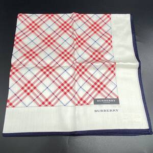 Burberry バーバリー チェック　レッド　　ふちネイビー　no.14