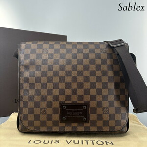 1円【未使用】Louis Vuitton ルイヴィトン バッグ ショルダーバッグ ダミエ ブルックリンMM レザー ブラウン N51211 メンズ レディース