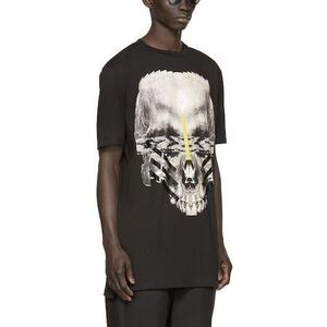 MARCELO BURLON マルセロバーロン マルセロブロン スカルプリント S/S LONG TEE 半袖Tシャツ デジタルグラフィック サイドスリット