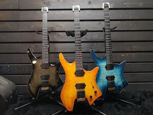 ◆大感謝祭!! エボニー指板★6st Headless Guitar Amber yellow ヘッドレスギター 軽量!ギターハンガーOK！検/kiesel ibanez q qx G1G22527