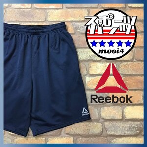 SP1-140★状態良好!!★シンプル★ネイビー【Reebok リーボック】メッシュ ショートパンツ【メンズ M】スポーツ ランニング ジム 筋トレ