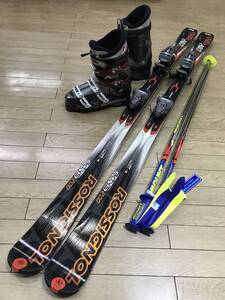 ☆★☆2025スタートセール！メンズカービングスキー４点セットN347 ROSSSIGNOL ACTY200 170cm /靴 ROSSIGNOL26-26.5cm/ POLE新品115cm