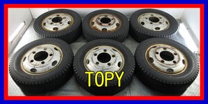 ■中古タイヤホイール■　TOPY 16インチ 5.5J +116.5 5H 203.2 29 DUNLOP LT03 205/65R16 109/107L LT 6本 いすゞ系 激安 送料無料 J511