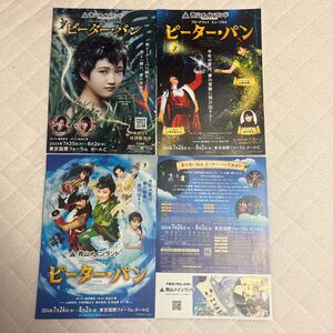 ピーターパン 2023年7月公演（ 山﨑玲奈 小野田龍之介 岡部麟 ） 仮チラシ 1枚 2024年7月公演（ 鈴木梨央 ） 仮チラシ 1枚 本 チラシ 2枚