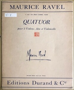 ラヴェル 弦楽四重奏曲 ヘ長調 (パート譜セット) 輸入楽譜 RAVEL Quatour a cordes en Fa 洋書