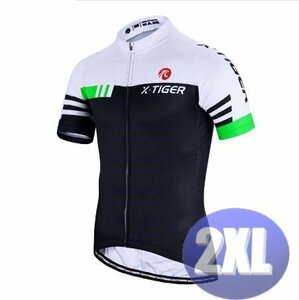x-tiger サイクリングウェア 半袖 2XLサイズ 自転車 ウェア サイクルジャージ 吸汗速乾防寒 新品 インポート品【n605-gr】
