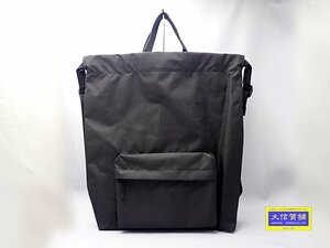 MUJI 無印良品 巾着 リュックサック ブラック 撥水加工 22L 中古A+ 【送料無料】 A-8577