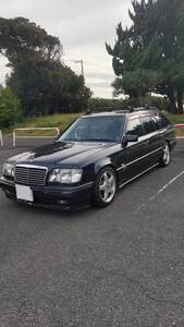 W124 95年 ベンツ E320ステーションワゴンリミテッド特別限定車　左Hグレー本革Sルーフ★AMGエアロ ２オーナー　オプションパーツ多数 