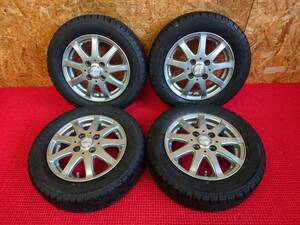 トーヨー GARIT GIZ2 155/65R13 社外 Exceeder 汎用 13×4J バリ溝スタッドレス付4本 軽自動車 中古 売切!!