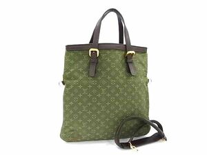 1円 ■美品■ LOUIS VUITTON ルイヴィトン M92422 モノグラムミニ フランソワーズ 2WAY ハンドバッグ ショルダーバッグ グリーン系 FJ1412