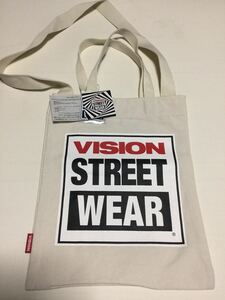 Vision Street Wear トートバッグ ショルダーバッグ キャンバス ヴィジョンストリートウェア 2WAYバッグ ◎アイボリー◎長期保管未使用