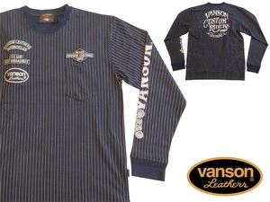 バンソン／vanson／XXLサイズ／長袖Ｔシャツ／NVLTー2305／ウォバッシュ／新品／送料無料／バイカー／ロンT／胸ポケット／ビッグサイズ