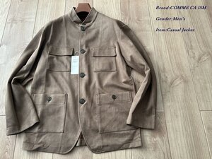 新品 COMME CA ISM MEN コムサイズム メン イタリアンカラー ジャケット 14キャメル Lサイズ 18LA07 定価16,800円