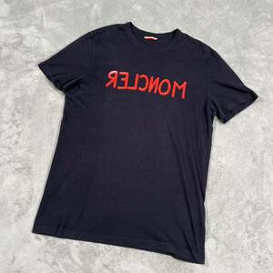 1円　極美品　MONCLER モンクレール　マグリア　半袖　Tシャツ 半袖Tシャツ Mサイズ ネイビー　ビッグロゴ　1952 8073