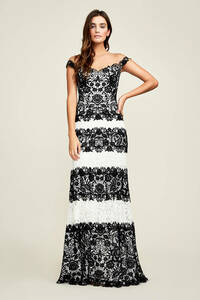 TADASHI SHOJI　タダシショージ　BLACK & IVORY　ロングフォーマルドレス　「１２ 」/ ２XL