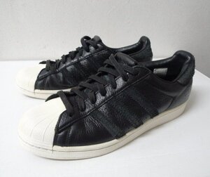 ◆adidas アディダス SUPERSTAR スーパースター レザー スニーカー 黒白 サイズ9　27cm ブラックホワイト