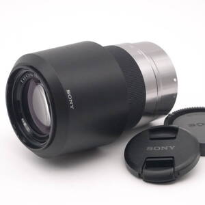 良品 SONY ソニー E 55-210mm F4.5-6.3 OSS シルバー フード付き [SEL55210] Eマウント 望遠ズーム#9749