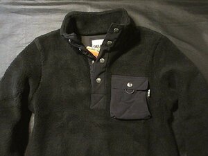 本物正規◆Deus ex Machina デウス◆高品質 シェルパ ハーフボタン フリース ジャケット Remine Pullover■S■黒■新品 アメリカ購入 /防風