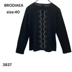 ブローディア　BRODIAEA　カーディガン　トップス　40 ビーズ　黒　上品