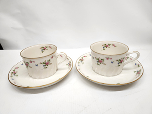 Noritake Ivory China アイボリーチャイナ ノリタケ カップ＆ソーサー 2客セット 花柄 金縁 洋食器 札幌市 平岸店