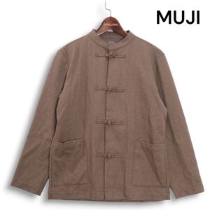 【美品】MUJI 無印良品 秋冬★ 長袖 チャイナ カンフー シャツ Sz.XXS-XS レディース　K4T01997_B#N